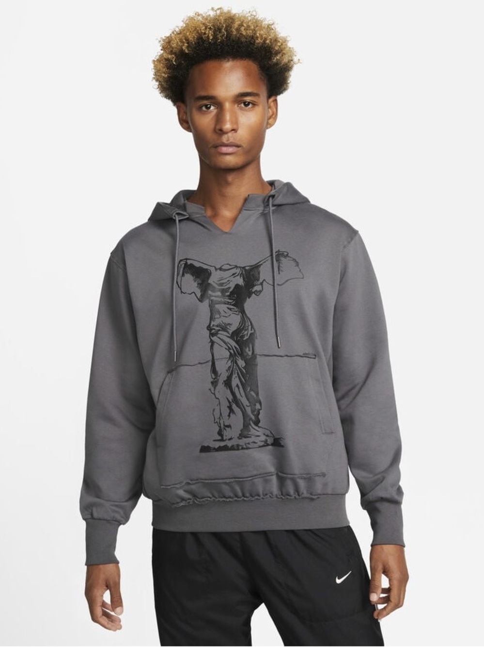 VTG NIKE GRAPHIC Men’s Gray Graphic Pullover Hoodie Size Size XL/TG/EG